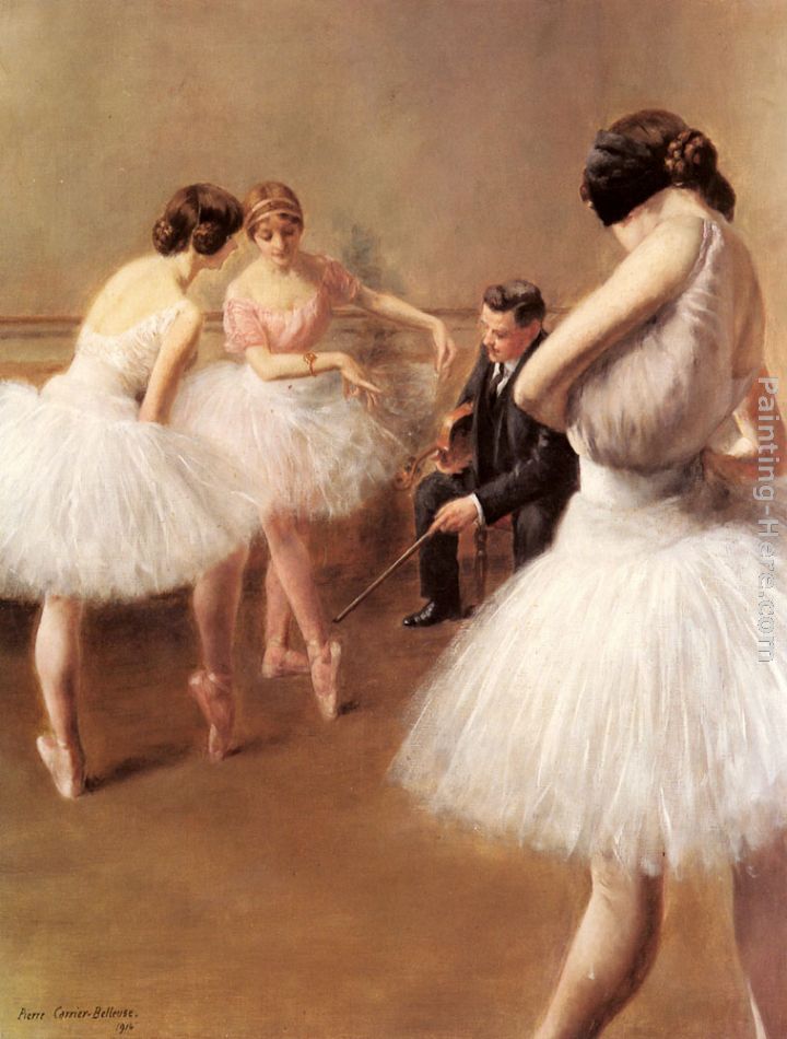 The Ballet Lesson painting - Pierre Carrier-Belleuse The Ballet Lesson art painting